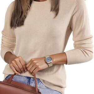 Effortless Fall Style: Lightweight Wool Blend Long Sleeve Sweater for Women